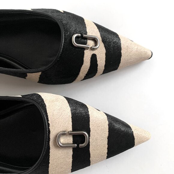 Marc Jacobs Black and Cream Striped Flats - Picture 5 of 6